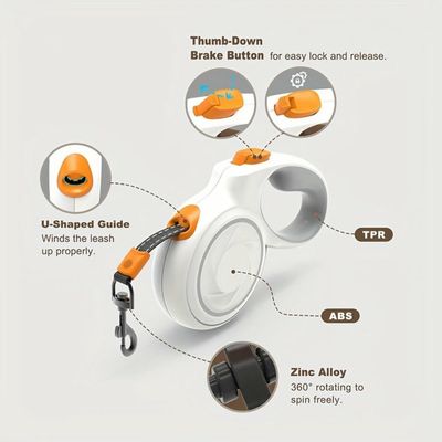 Pawzy Laisse rétractable sans torsion - antidérapante