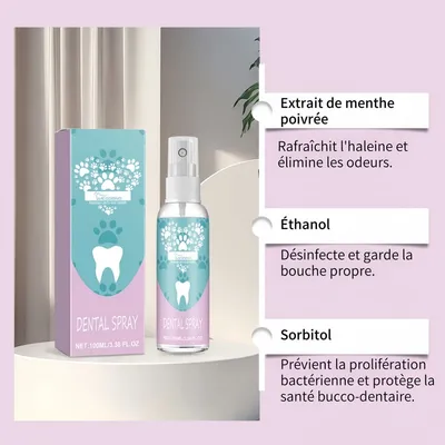 Pawzy Spray pour soins bucco - dentaires des animaux de compagnie