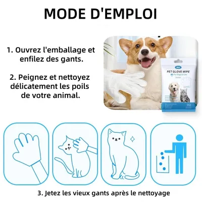 ZooVenture Gants nettoyants pour chien et chat