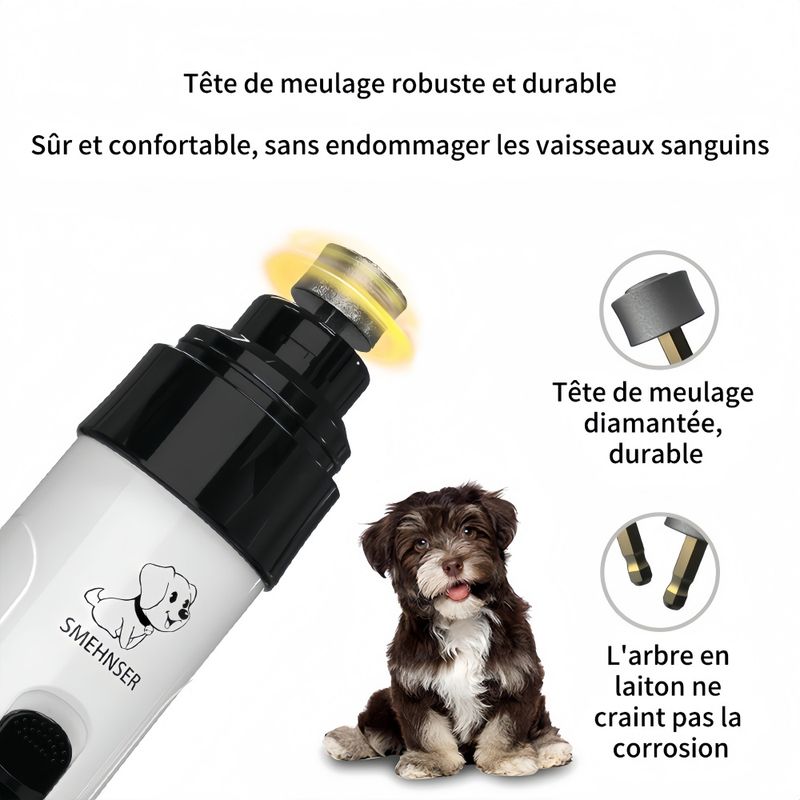 FurryFusion Moulin à ongles électrique pour animaux de compagnie