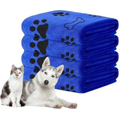 Zoomtopia Quatre serviettes de bain douces pour chien