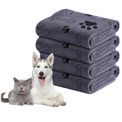 Zoomtopia Quatre serviettes de bain douces pour chien