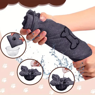 Zoomtopia Quatre serviettes de bain douces pour chien