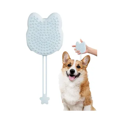 Zoomtopia Brosse de bain en silicone pour chien