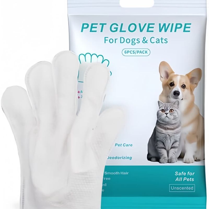 Pawzy Gants de nettoyage sans eau pour animaux de compagnie