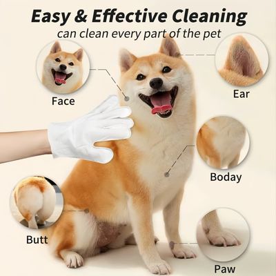 Pawzy Gants de nettoyage sans eau pour animaux de compagnie