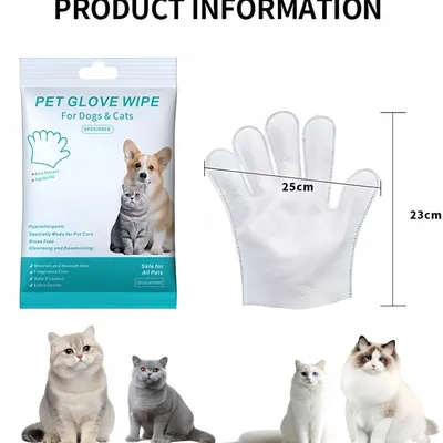 Pawzy Gants de nettoyage sans eau pour animaux de compagnie