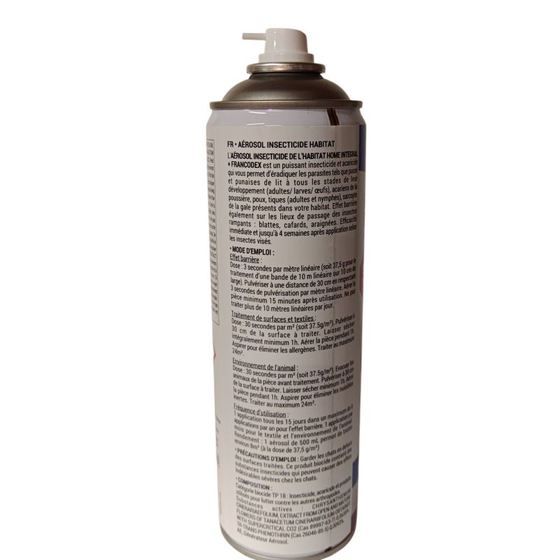 Francodex - Aérosol Home Integral + 500ml insecticide de l'Habitat