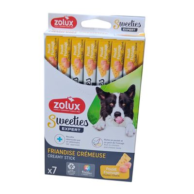zolux - Sticks crème de poulet et fromage 7 x 14 g pour chien