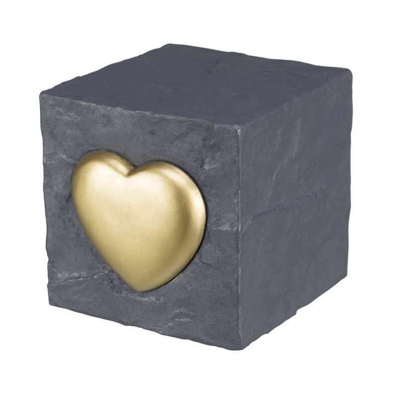 Trixie - Pierre commémorative cube avec cœur. cube 11 x 11 x 11 cm.