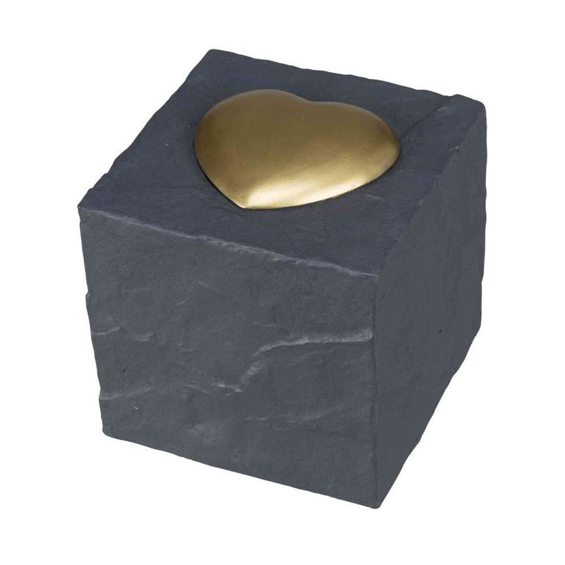 Trixie - Pierre commémorative cube avec cœur. cube 11 x 11 x 11 cm.