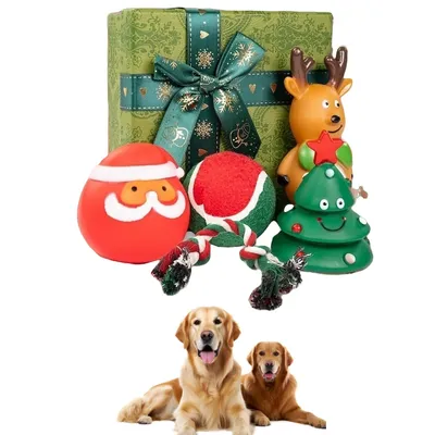 Pawzy Coffret de jouets de Noël pour chiens Pawzy Coffret de jouets de Noël pour chiens