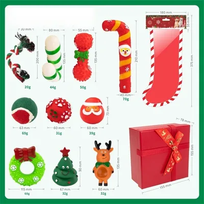 Pawzy Coffret de jouets de Noël pour chiens