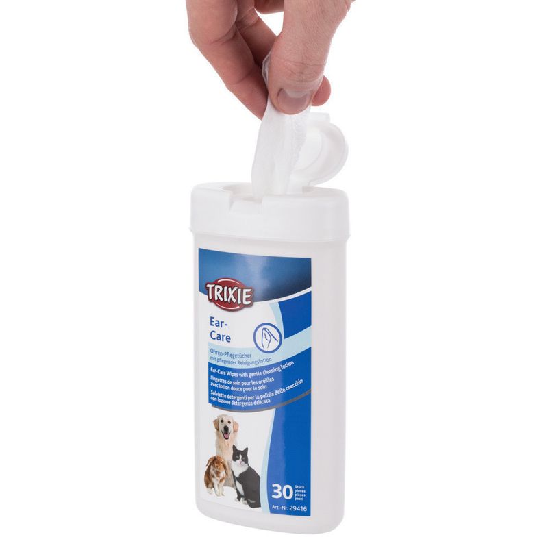 Trixie - 30 Lingettes de soin pour les oreilles pour animaux