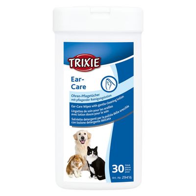 Trixie - 30 Lingettes de soin pour les oreilles pour animaux