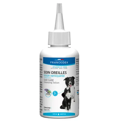 Francodex - Soin pour les Oreilles Lotion Nettoyante 125 ml Pour Chiots et Francodex - Soin pour les Oreilles Lotion Nettoyante 125 ml Pour Chiots et