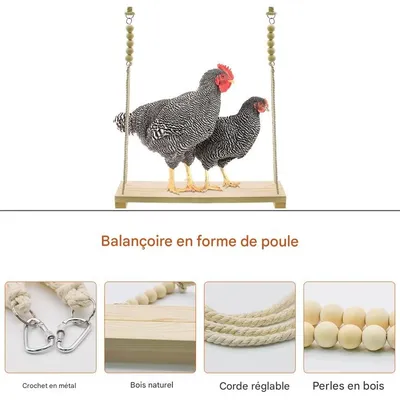 ZooVenture Lot de deux jouets - balançoires pour poules