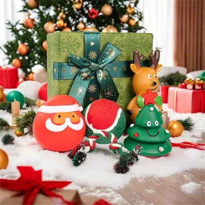 Pawzy Coffret de jouets de Noël pour chiens