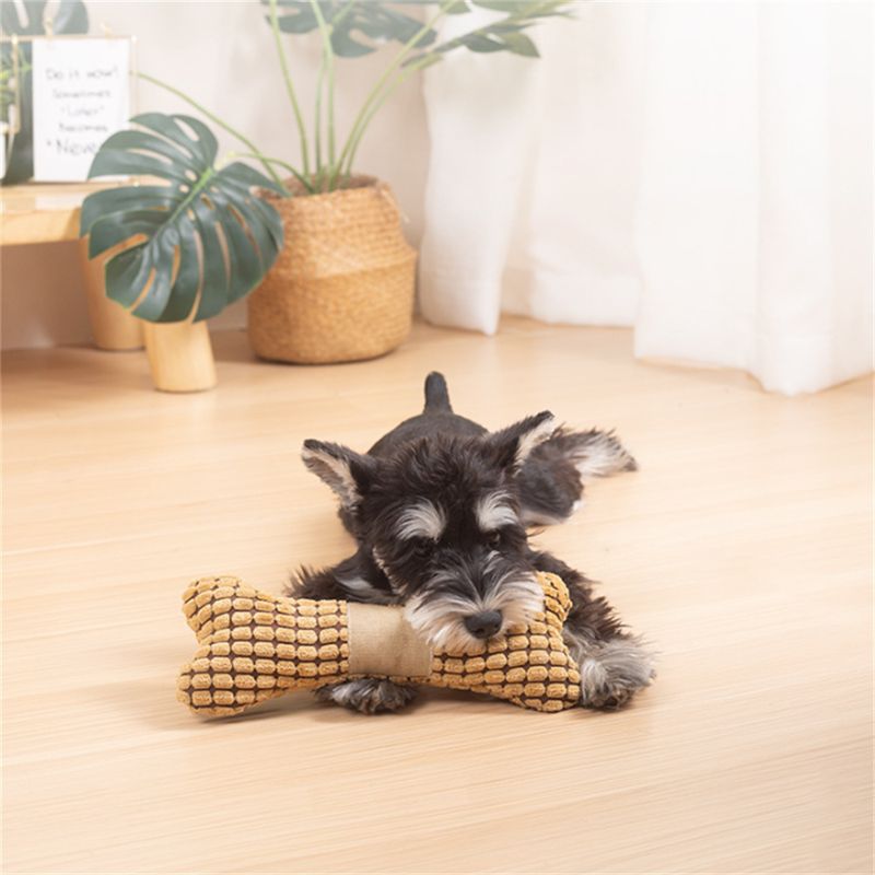 Pawzy Jouets en peluche en forme d'os pour chats et chiens