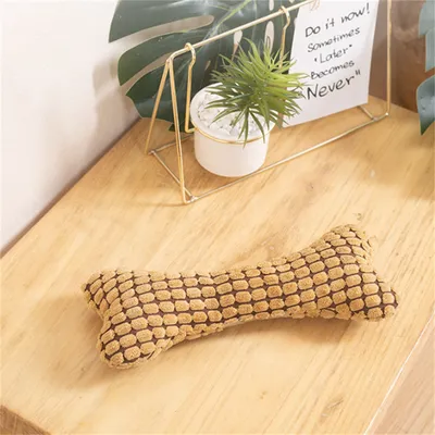 Pawzy Jouets en peluche en forme d'os pour chats et chiens