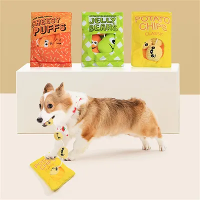 Pawzy Jouet en peluche pour chien - Sac de collation Pawzy Jouet en peluche pour chien - Sac de collation