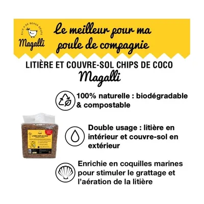 MAGALLI - Magalli - Litière Végétale en Chips de Coco MAGALLI - Magalli - Litière Végétale en Chips de Coco