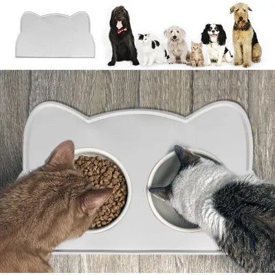 ZooVenture Tapis antidérapant pour nourriture pour chat ZooVenture Tapis antidérapant pour nourriture pour chat