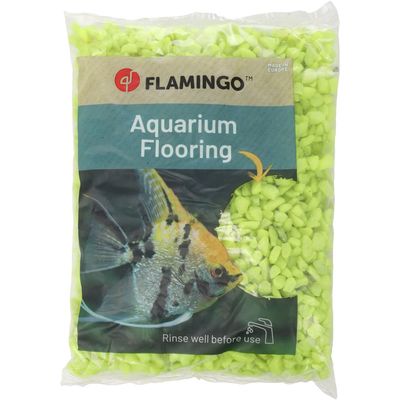 Flamingo - Gravier Neon jaune 1 kg pour aquarium.