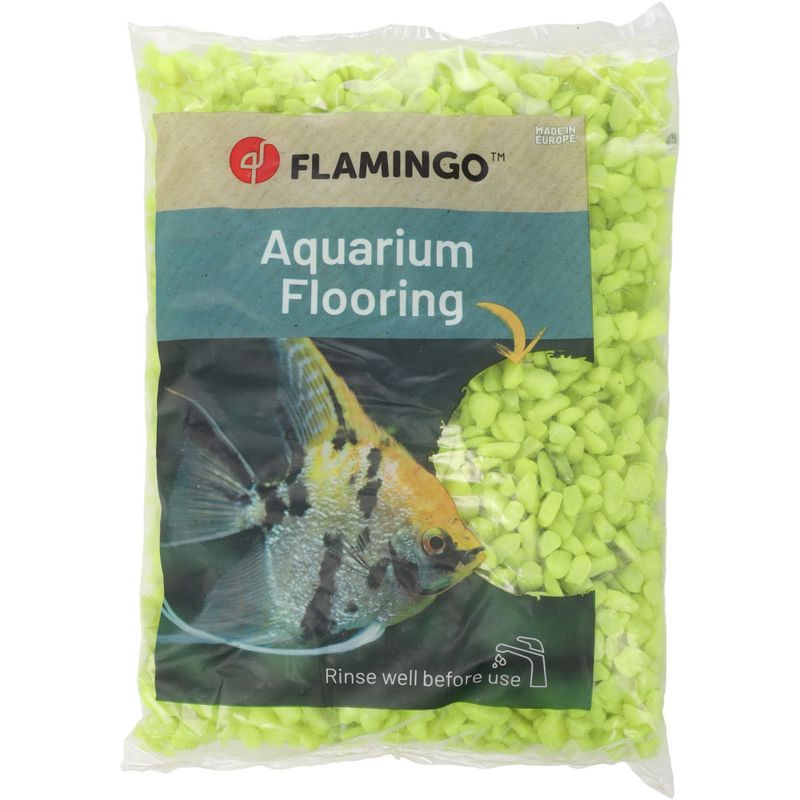 Flamingo - Gravier Neon jaune 1 kg pour aquarium.