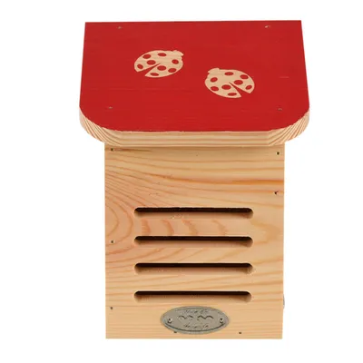 Esschert Design - Maison à coccinelles, toit coloré avec silhouette coccine