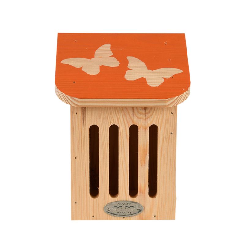 Esschert Design - Maison à papillons, avec toit coloré avec silhouette papi