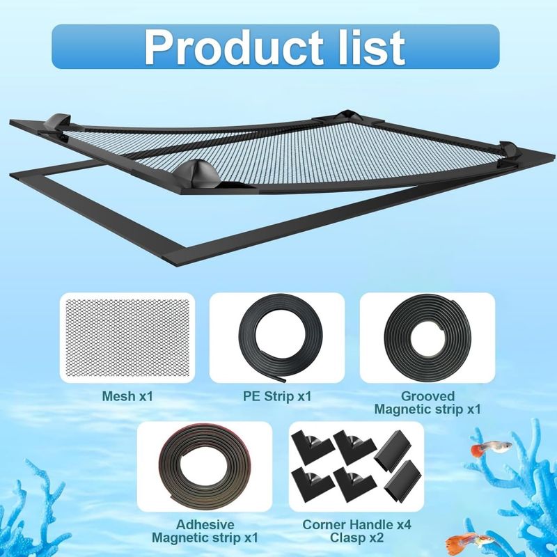 FurryFusion Filet magnétique anti-saut pour aquarium