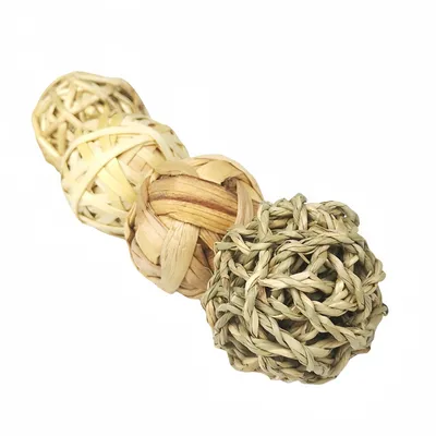 FurryFusion lot de 4 Balles d'herbe pour rongeurs