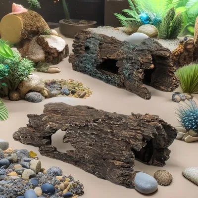 Pawzy Ornement pour aquarium-écorce artificielle
