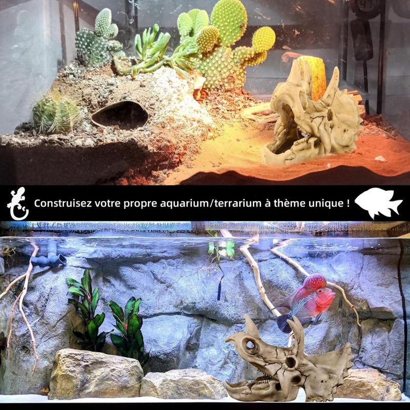 ZooVenture Décoration d'aquarium en forme de dinosaure pour poissons