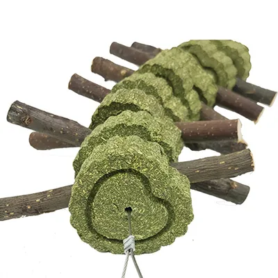 FurryFusion Gâteau d'herbe à mâcher pour petits animaux