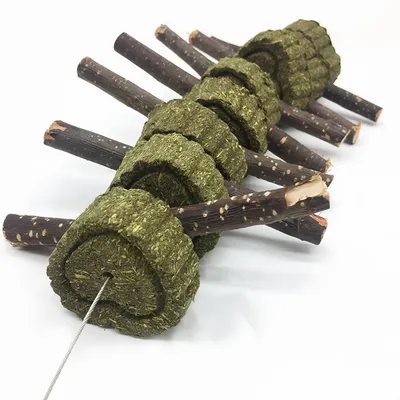 FurryFusion Gâteau d'herbe à mâcher pour petits animaux