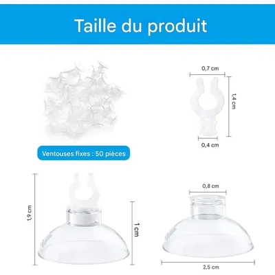 ZooVenture Ventouses transparentes pour aquarium