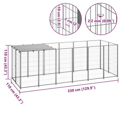vidaXL chenil Acier