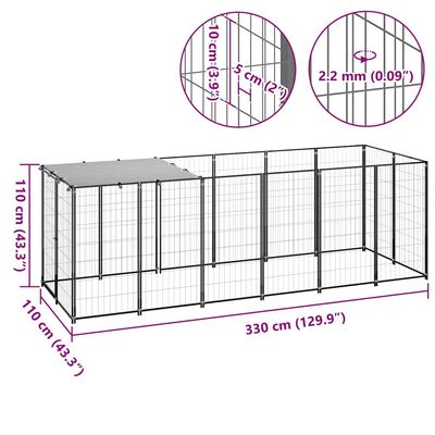 vidaXL chenil Acier