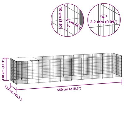 vidaXL chenil Acier