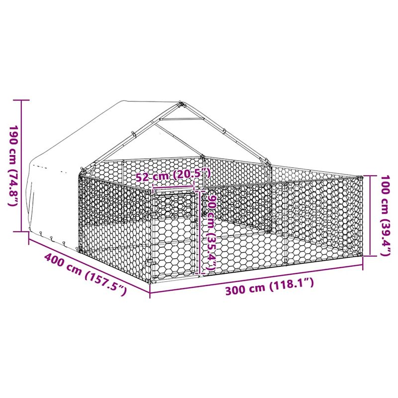 vidaXL chenil d'extérieur pour chiens Acier