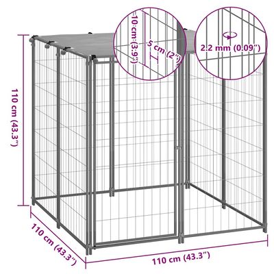 vidaXL chenil Acier