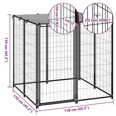 vidaXL chenil Acier