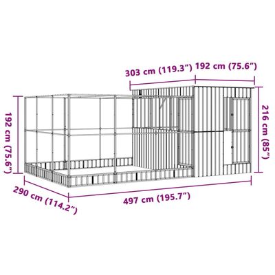 vidaXL volière Acier