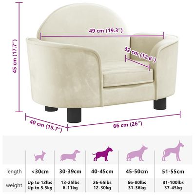 vidaXL lit pour chien Velours