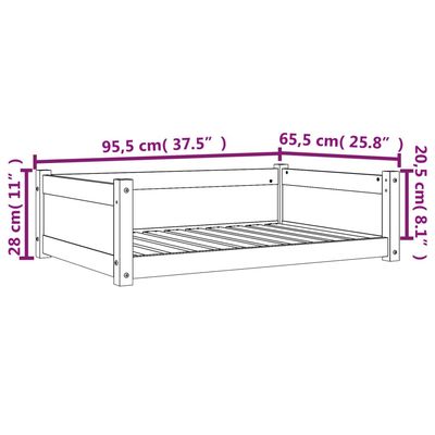 vidaXL lit pour chien Bois de pin massif