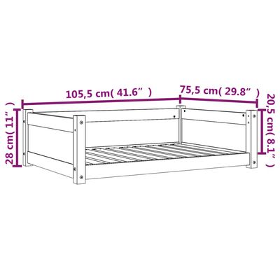 vidaXL lit pour chien Bois de pin massif