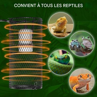ZooVenture Tira protectora para lámparas de calor para reptiles sin lámpara