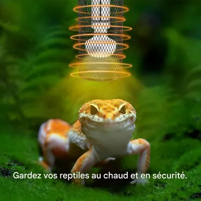 ZooVenture Tira protectora para lámparas de calor para reptiles sin lámpara